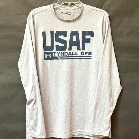 Under Armor USAF Gray Athletic Activewear Long Sleeve Tee Shirt XL - Picture 1 of 6